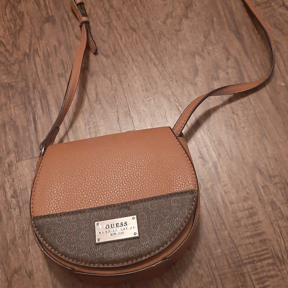 Small Classic Light Brown Crossbody Purse by Guess - Picture 1 of 4